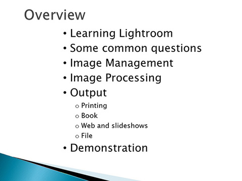 Lightroom Overview title slide