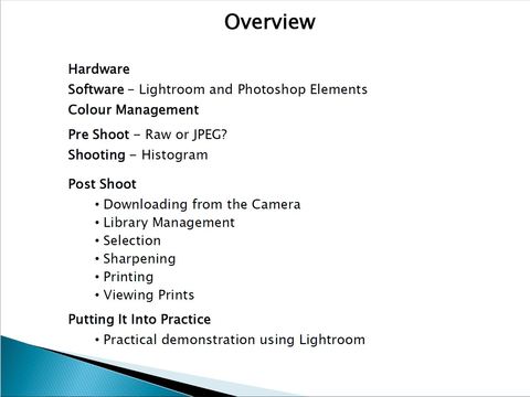 Summary slide from Post The Camera, a lecture by Mike Farley